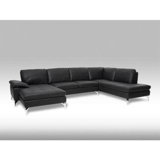 Bolette U-sofa - Sort læder - Flere varianter