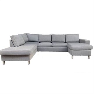 Pan U-sofa med chaiselong og open-end - Mørkegrå - Flere varianter