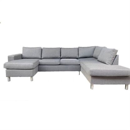 Pan U-sofa med chaiselong og open-end - Mørkegrå - Venstrevendt