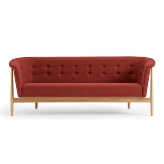 sofa i rød stof