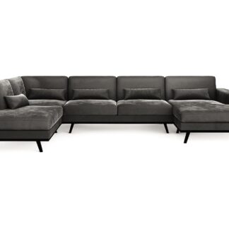 Copenhagen U-sofa, Grå Velour (Venstrevendt)