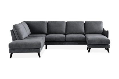 Trend Lyx U-sofa M. Chaiselong, Mørkegrå (Venstrevendt)
