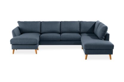 Trend U-sofa M. Chaiselong, Blå (Højrevendt)