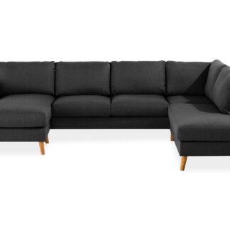 Trend U-sofa M. Chaiselong, Mørkegrå (Højrevendt)