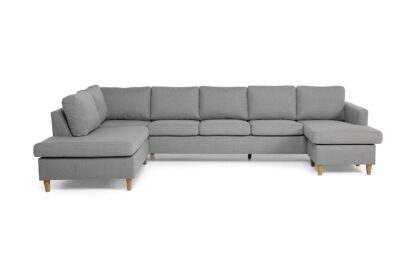 Zero U-sofa Large M. Chaiselong, Lysegrå (Højrevendt)