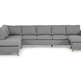 Zero U-sofa Large M. Chaiselong, Lysegrå (Venstrevendt)