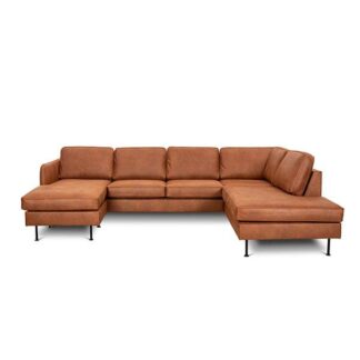 Læsø sofa m. chaiselong og open-end - 305 x 210 cm. - Kentucky cognac - venstrevendt