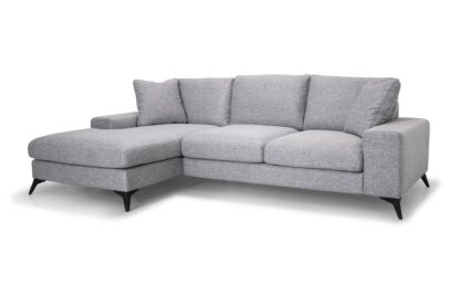Monza 3 Pers. Sofa M. Chaiselong, Lysegrå (Venstrevendt)