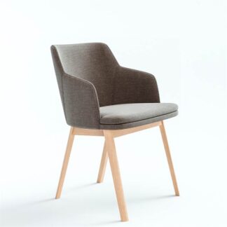 Skovby SM65 spisebordsstol med armlæn - Sæbebehandlet bøg m. stofgruppe 1