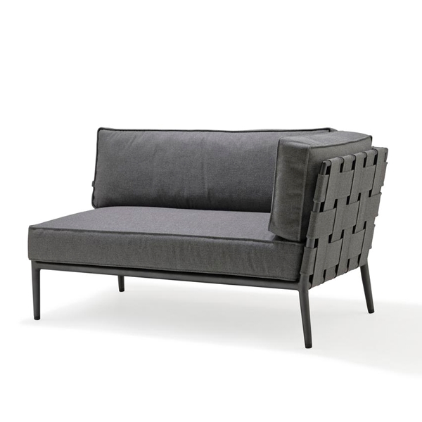 Cane-Line Conic 2-pers modulsofa - grå - venstrevendt
