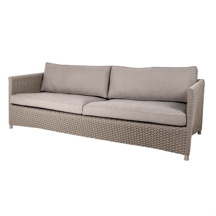 Cane Line Diamond 3 pers sofa Taupe inkl. hynder » Sofatesten Cane-Line Diamond 3-pers sofa - Taupe - inkl. hynder