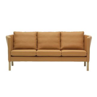 Nielaus AV59 lædersofa - 3 pers. - m. læder i prisgruppe 1 og bøgetræsben