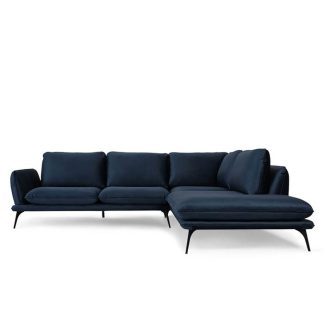 Portimao hjoernesofa moerkeblaa velour » Sofatesten Portimao hjørnesofa - mørkeblå velour