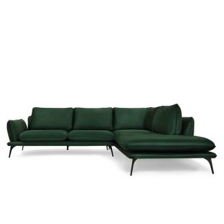 Portimao hjørnesofa - mørkegrøn velour