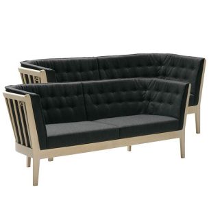 Stouby Maria sofasæt 2+3 pers. - bøg - sort MainLine Flax stof