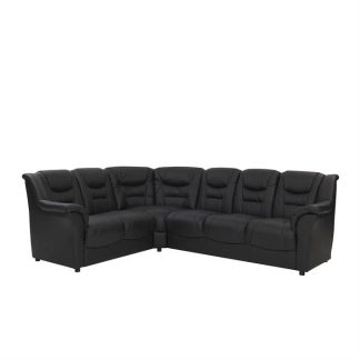 Thor hjørnesofa - Sort læder - 2+hjørne+3