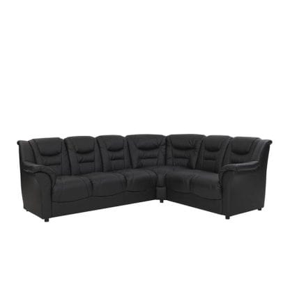 Thor hjørnesofa - Sort læder - 3+hjørne+2